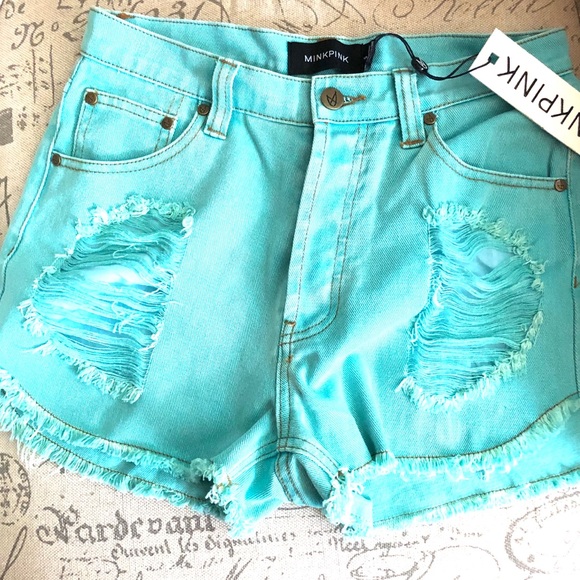 MINKPINK Pants - High waisted jean shorts